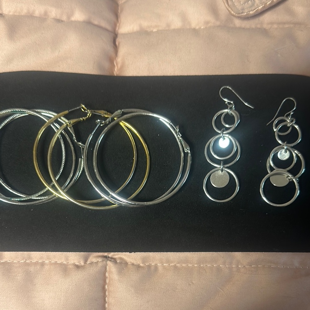 Gold and Silver Modern Circular Earrings